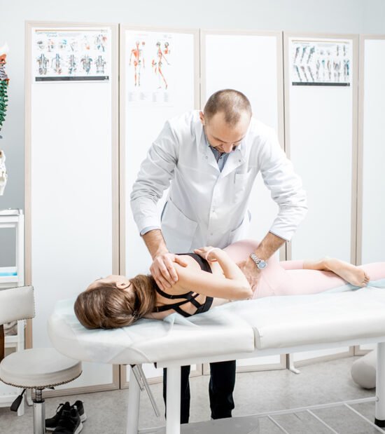 Physiotherapist doing manual treatment